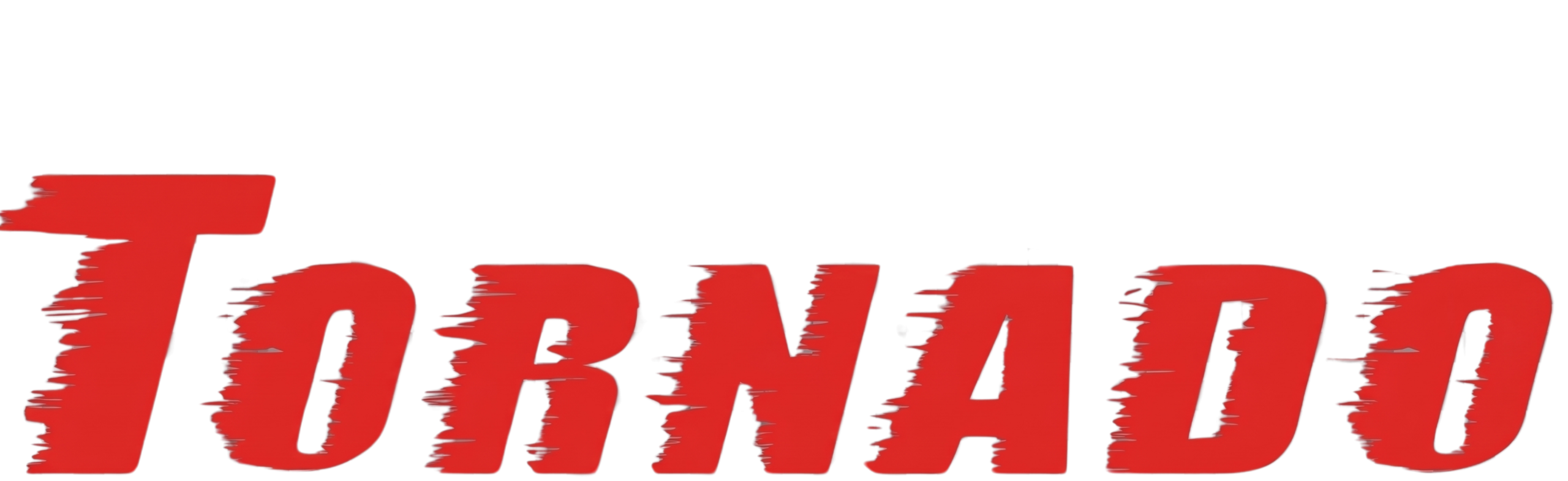 Red stylized 'Tornado' text on white background.
